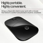 HP Z3700 /Slim form with USB receiver,16 month battery life, 1200DPI Wireless Ambidextrous Optical Mouse - Image 3
